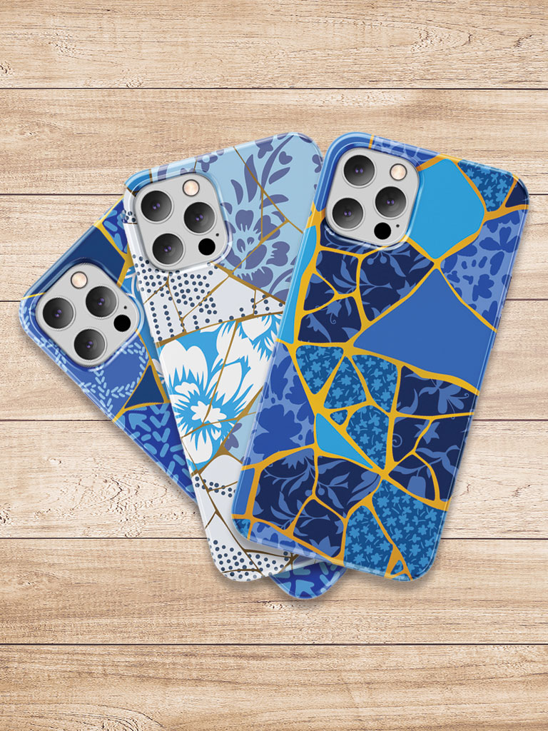 blue kintsugi phone case collection 1